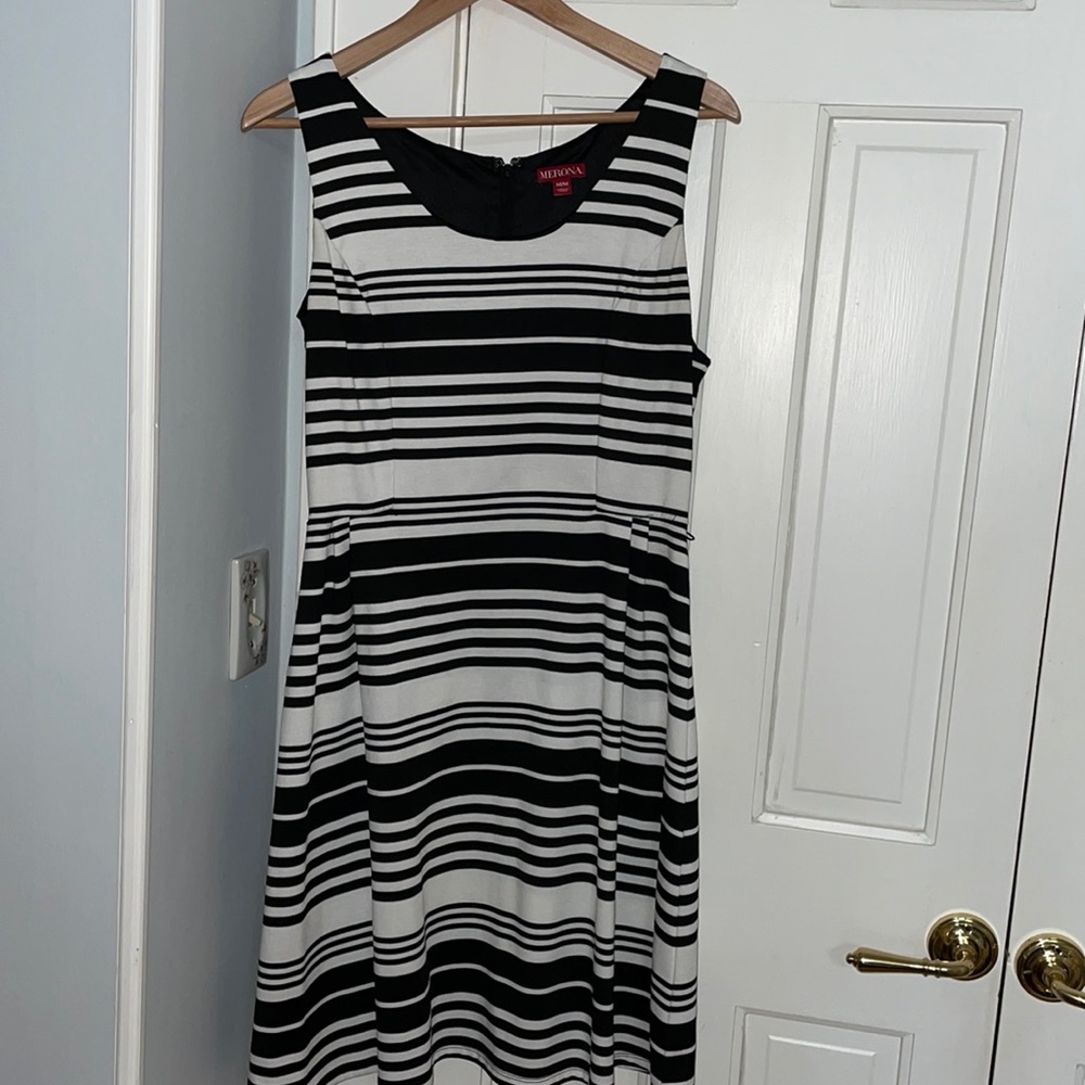 Black and white stripe dress